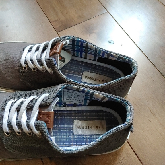 Ben Sherman Mens Gray Canvas Casual lace shoes 8.5 - Picture 5 of 8